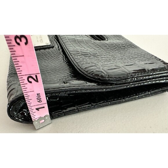 Nine West Envelope Style Clutch Y2K Black Croc Texture Bag Card Pockets 12"x7" - Picture 7 of 7